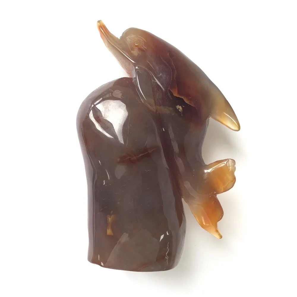 Natural Crystal Red Agate Dolphin Cluster carving Gemstone Cute Animals Money Drawing For Gift Or Decoration FYY