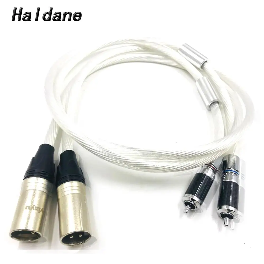 Холдейн пара родием RCA к XLR Баланс зарядный кабель Hi-end чистого серебра 7NOCC 2 штекер