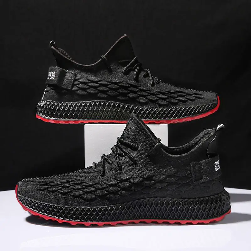 

New Style 2019 Autumn Breathable Fly Woven Athletic Shoes MEN'S SHOES Korean-style Trendy Shoes Scale Fashion Casual Shoes Runni