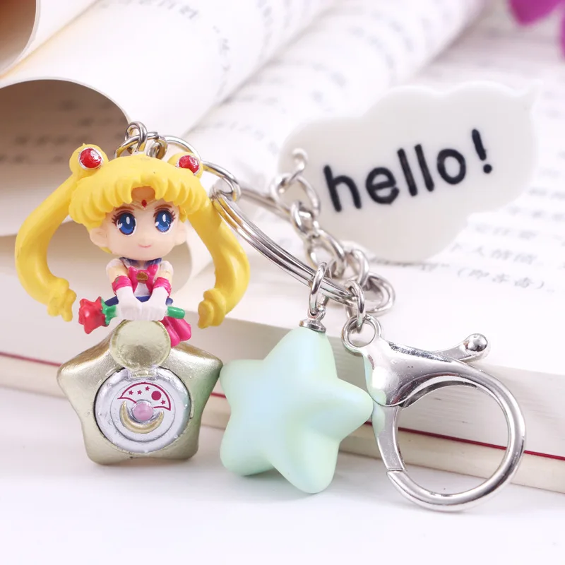 Милый янпанский аниме Сейлор брелок луна Черная Кошка Луна кукла кольцо для