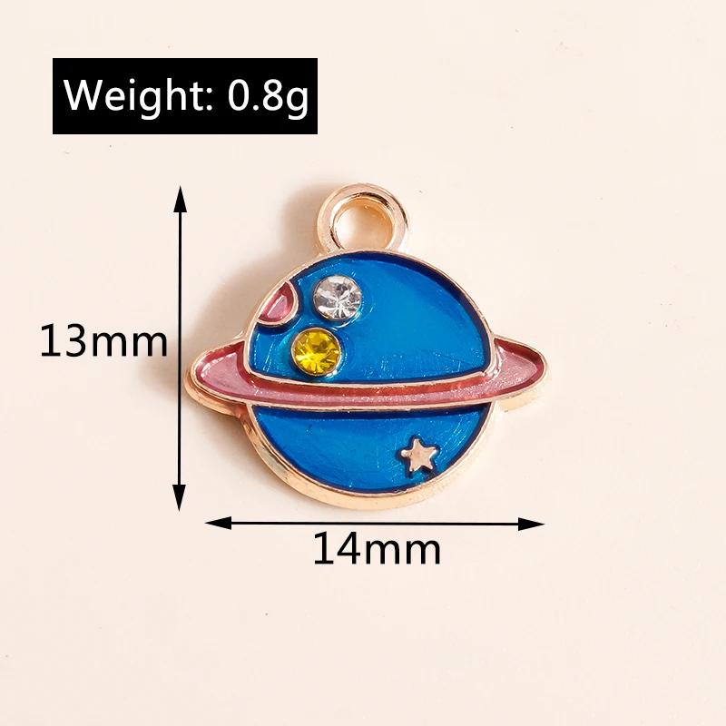 10pcs Mix Enamel Planet Space Charms Rocket Astronaut Pendants for Necklaces Bracelet Earrings DIY Jewelry Making Accessories