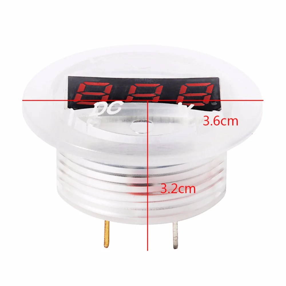Светодиодный индикатор для автомобиля, мотоцикла, DC12V-24V, цифровой измеритель напряжения, вольтметр для автомобиля