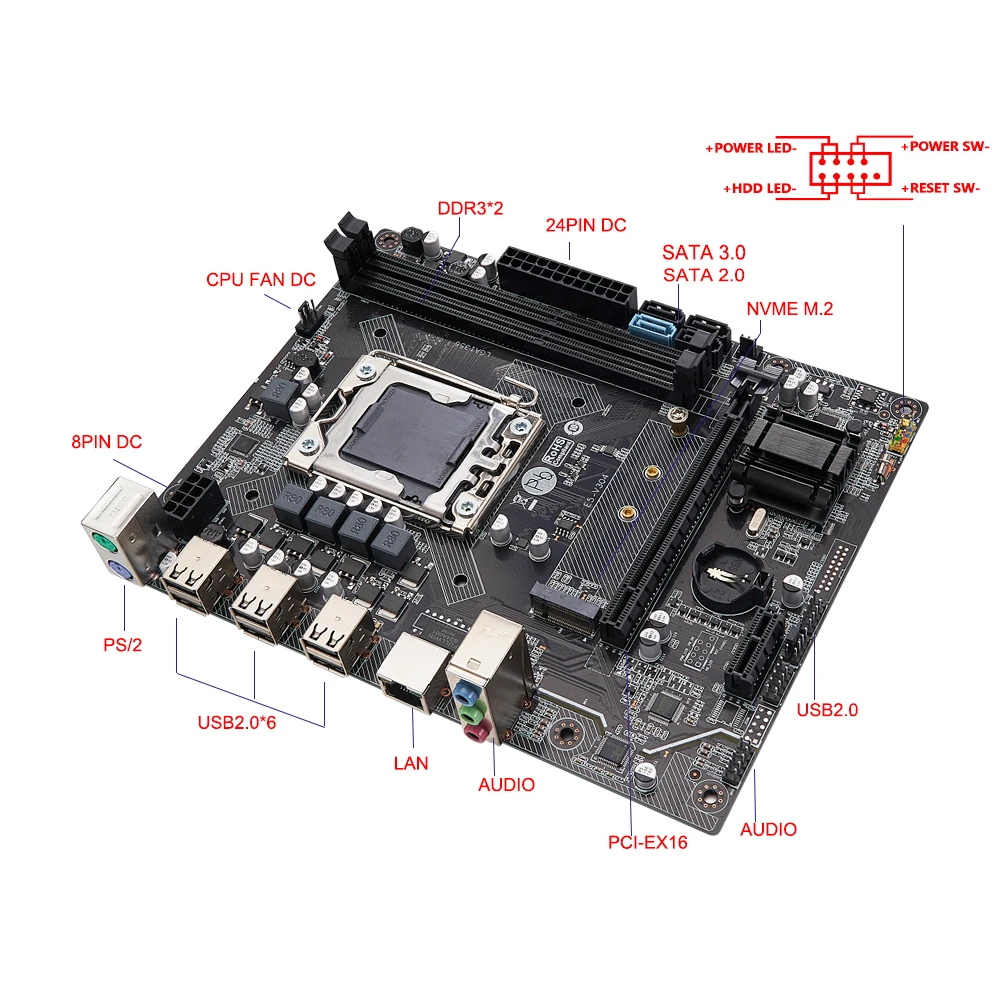 Набор материнской платы qiyida X9A X79 с процессором Xeon LGA 1356 E5 2470 2 шт. x 4 ГБ = 8 Гб 1333 МГц pc3