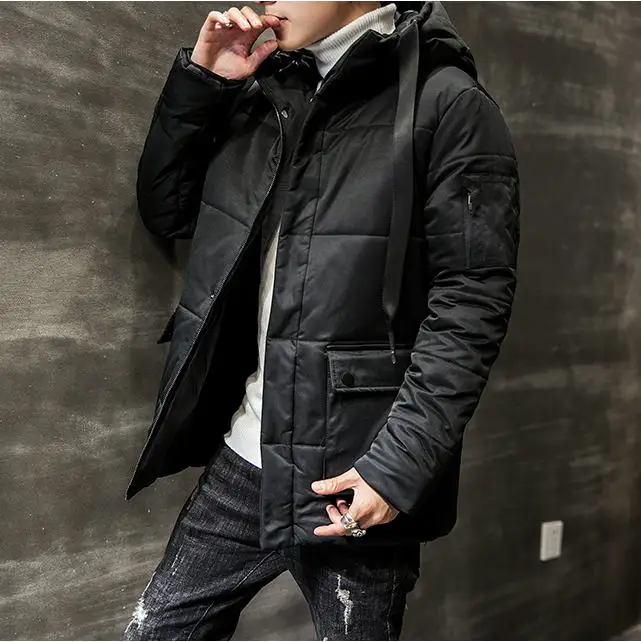 Chaqueta de invierno acolchada de algodón Douyin invierno nuevo estilo con capucha abrigo de algodón acolchado para hombre tende