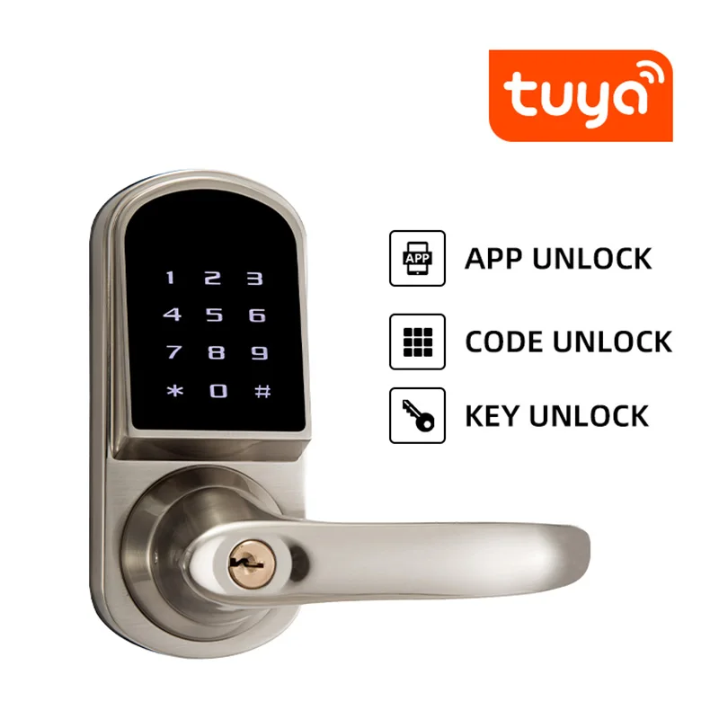 Tuya app smart lock wifi App waterproof button pincode Keypad electronic door remote control | Безопасность и защита