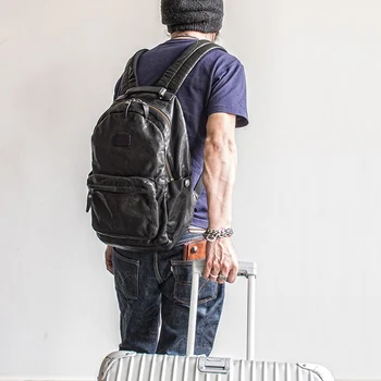 

2020 Touche genuine leather men's backpack notebook bag shoulder travel bag macbook pro case 15.6inch laptop bag school bag