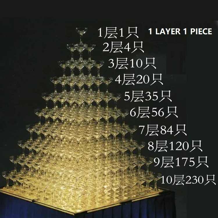 1Piece 150ML Wine Glass Wedding Champagne Tower Cup Glass Stack Tower Cup 3 layers 5 layers 6 layers