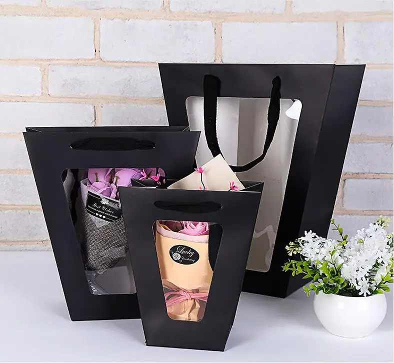 marble trapezoid flower packaging paper bag коробка упаковка gift bags подарочные коробки Коробка подарков пакетики упаковочные - Цвет: Светло-серый
