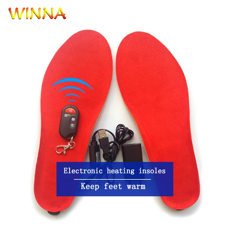 

New Electric Heating Insoles with Three Modes Wireless Remote Control Shoe Pads Thermal Heated Insoles for Winter Camping Skiing