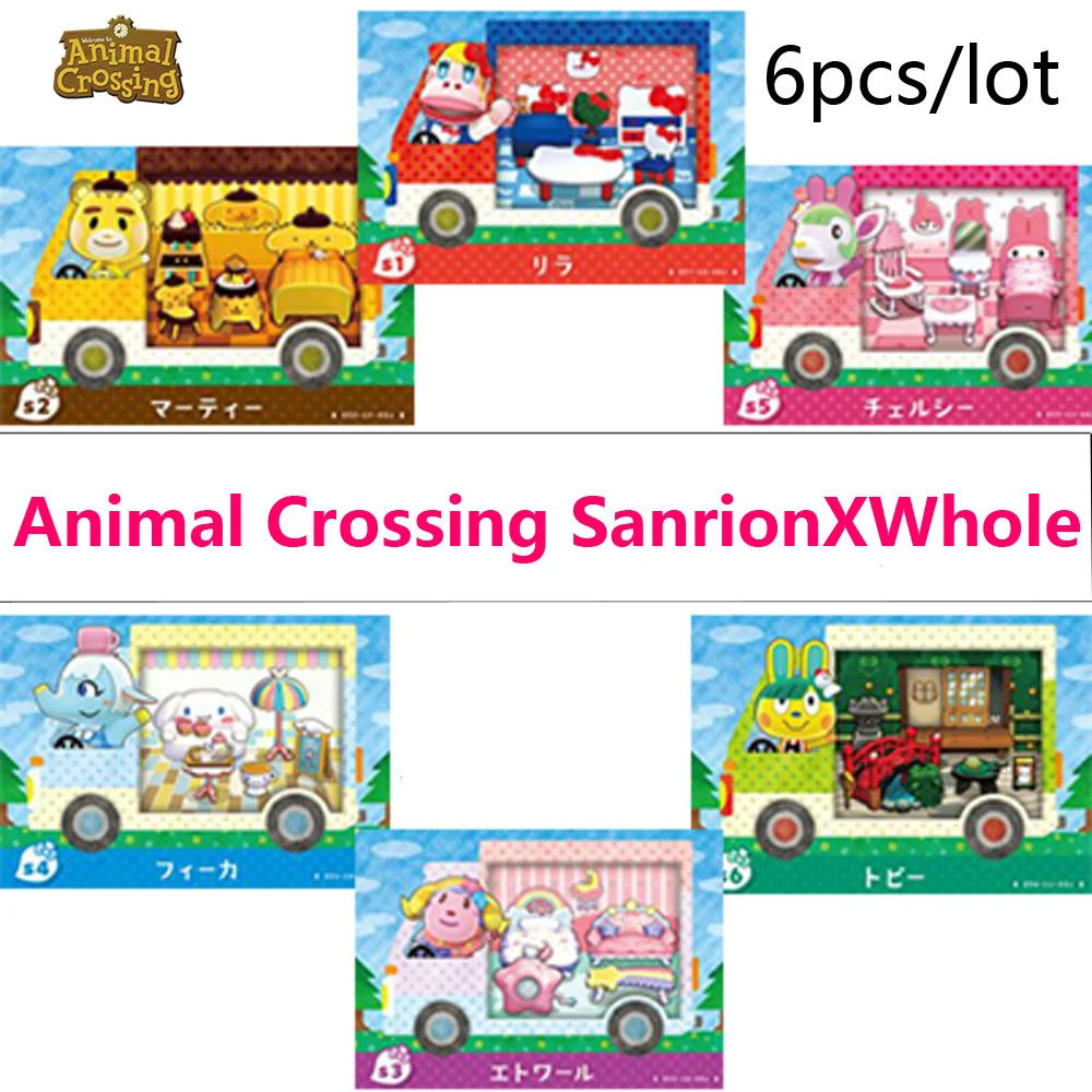 Hoja de animal crossing Sanrioed X todo S1 ~ S6 tarjeta Amiibo NFC Ntag215 Tarjeta de etiqueta para NS interruptor Amibo tarjeta