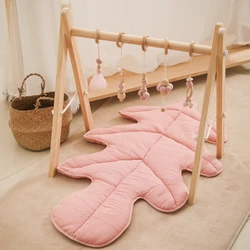 Tapis de jeu nordique en coton pour bébé, couverture en forme de feuille pour bébé, tapis doux pour nouveau né, coussin rampant, décoration de chambre, 1 pièce 