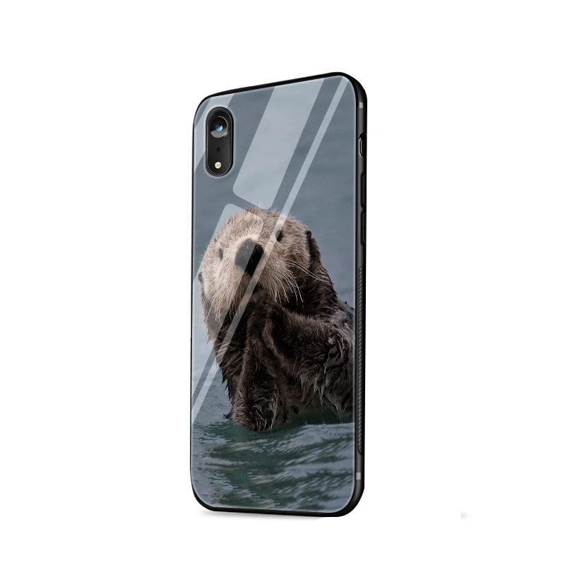 G11 Чехол для мобильного телефона из стекла ТПУ для iPhone 5 5S 6 6s 7 8 Plus X XR XS Max Shell Cover Animal Otter защита - Цвет: G11