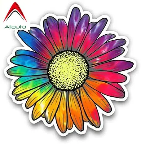 Aliauto Car Sticker Grafica Drogata Daisy Flower Per Auto Truck Windows Laptop Qualsiasi Superficie Liscia Decalcomania Dvc Impermeabile, 10Cm * 10Cm