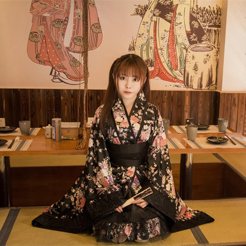 Teen Girls Japanese Lolita Costumes Kimono Dress Clothing Floral Floral National Gothic JK Suit Halloween Cosplay Woman Yukata lolita dress lolita suspender dress lolita cosplay costumes