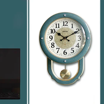 

Large Wall Clock Silent Creative Quartz Pendulum Living Room Mediterranean Wall Clock Simple Relojes Home Decoration XX60WC