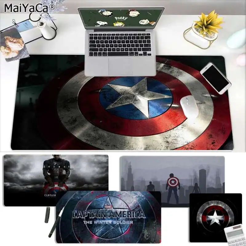 MaiYaCa собственные коврики Marvel Капитан Америка Капитан уникальный настольный коврик игровой коврик для мыши большой коврик для мыши клавиатуры коврик