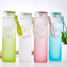 Macaron градиентные красочные прямые матовые стеклянные чашки для влюбленных Pyrex рекламный подарок