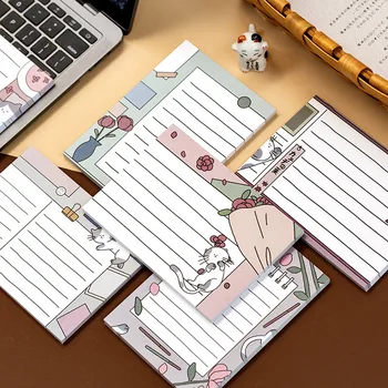 

50pcs Creative Meow Language Memo Pads Cute Cat Handbook Message Decoration Note Paper School Writing Paper Stationery Supplies