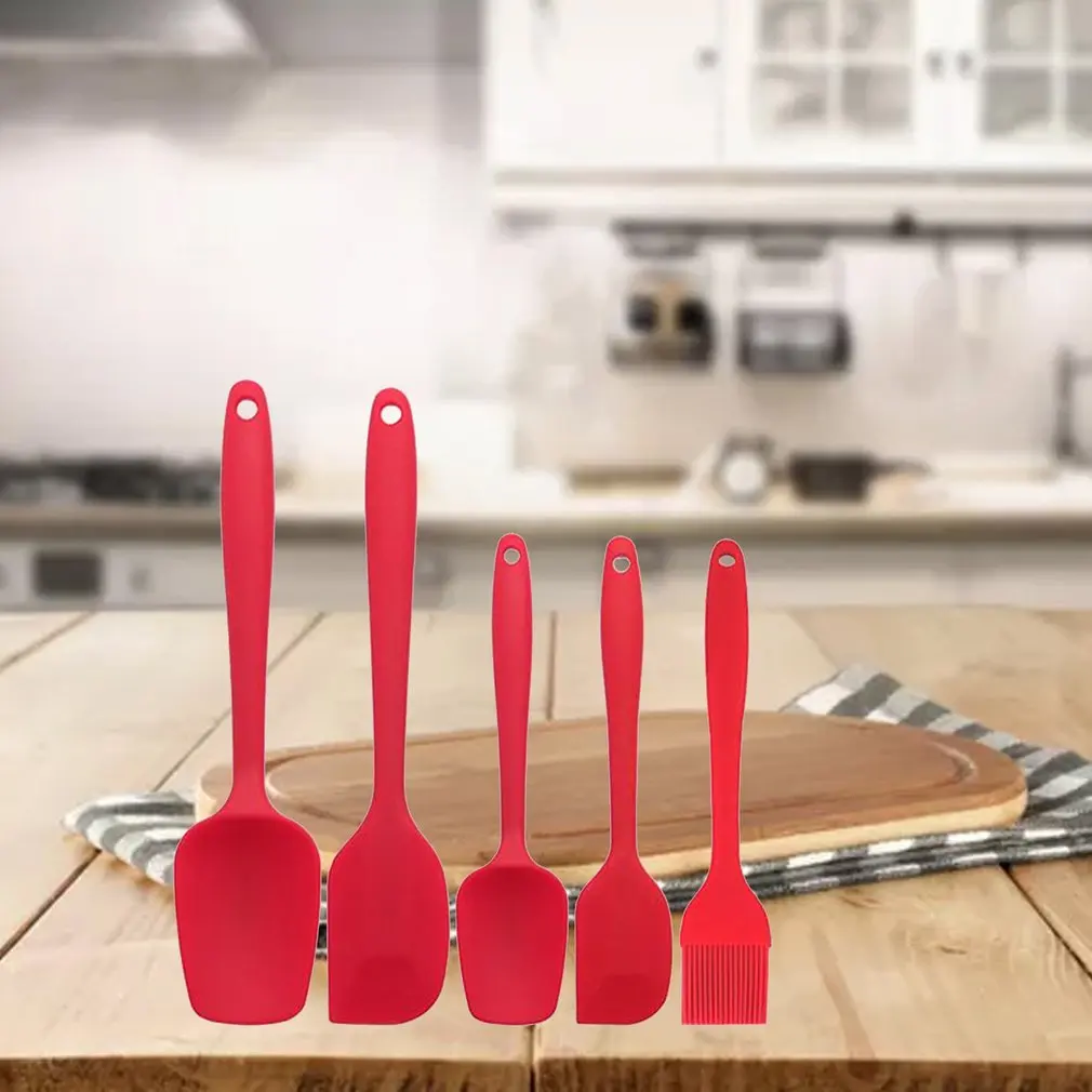 5pcs Food Grade Silicone Cake Cream Spatula Baking Tool Flour Stir Bar High Temperature Blade Silicon Spatula