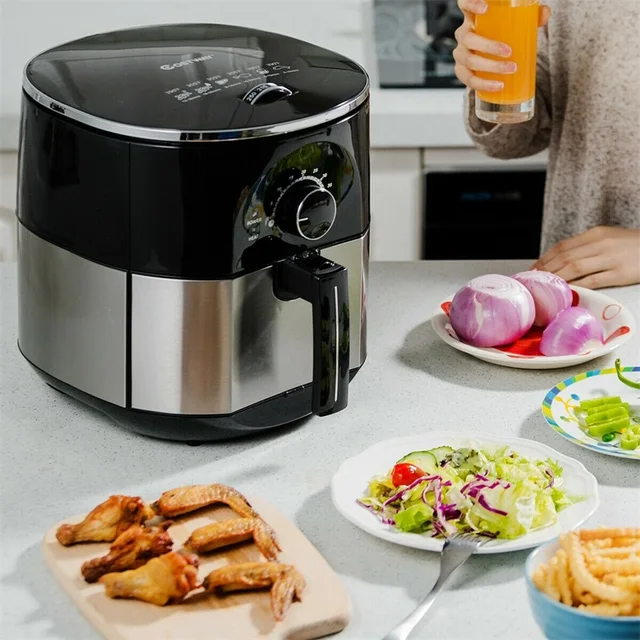 Costway High Quality 3.5QT 1300W Electric Stainless Steel Air Fryer Oven Oilless Cooker Overheat Protection Air Fryer EP23972 2