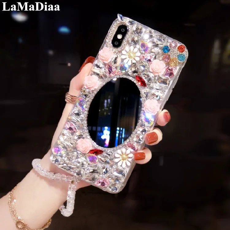 

Bling Lovely Crystal Diamonds Rhinestone 3D Mirror Phone Case Cover For Huawei P8 P9 P10 P20 P30 PLUS LiTE Mate10 20 Pro Lite