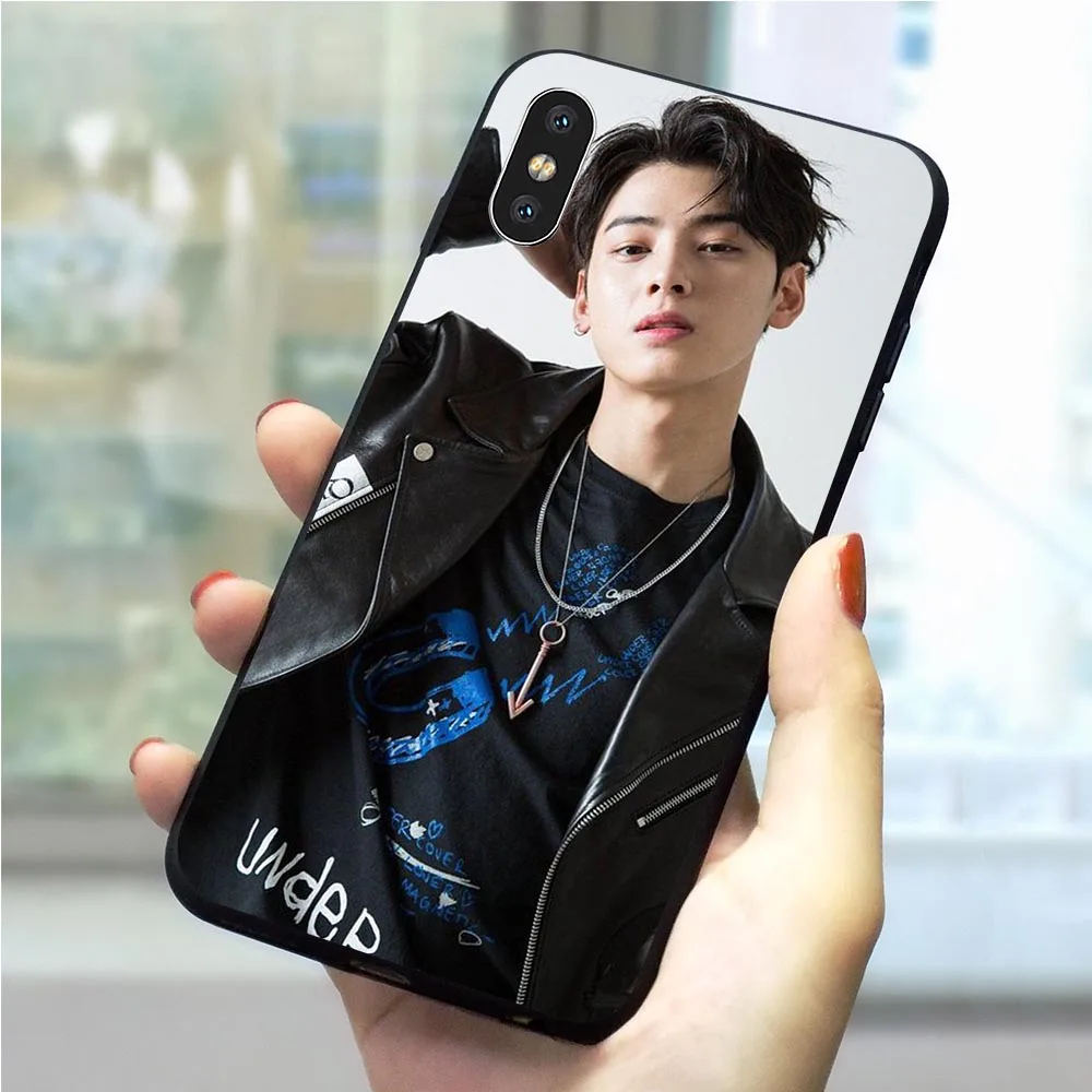 

Hybrid Cha EunWoo Phone Case for iPhone 8 Cover 7 Plus Xs Max XR X 6 6S 5S 5 SE Silicone