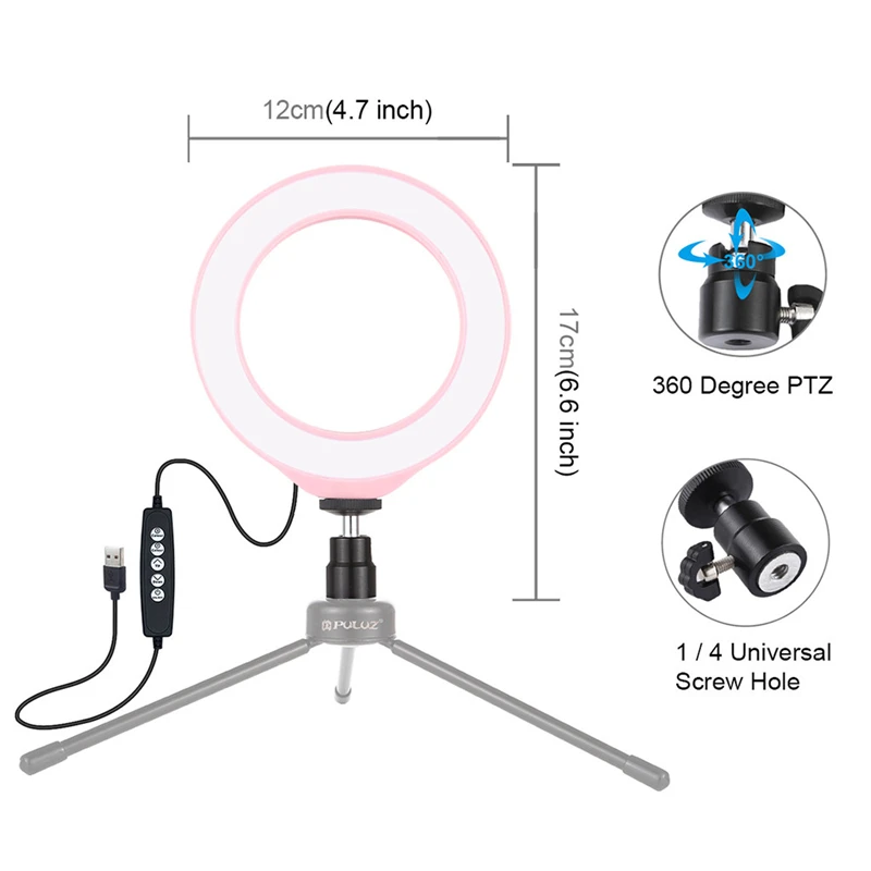 75 Energy-Saving LED Ring Light 4.7 inch Dimmable RGB Ring Light for Makeup Video Desktop Led Ring Light Lamparas 40NOV2713