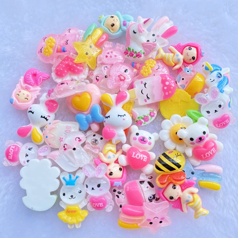 20 piezas de resina de colores variados, meteorito, paleta, cabujones, artesanía artesanal, carcasa de teléfono móvil, materiales de Scrapbooking, accesorios para el cabello