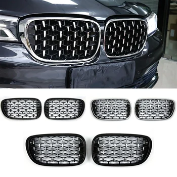 

Front Bumper Kidney Grille Air Vent Hole Frame Trim Cover For-BMW 7 Series G11 G12 2017-2019