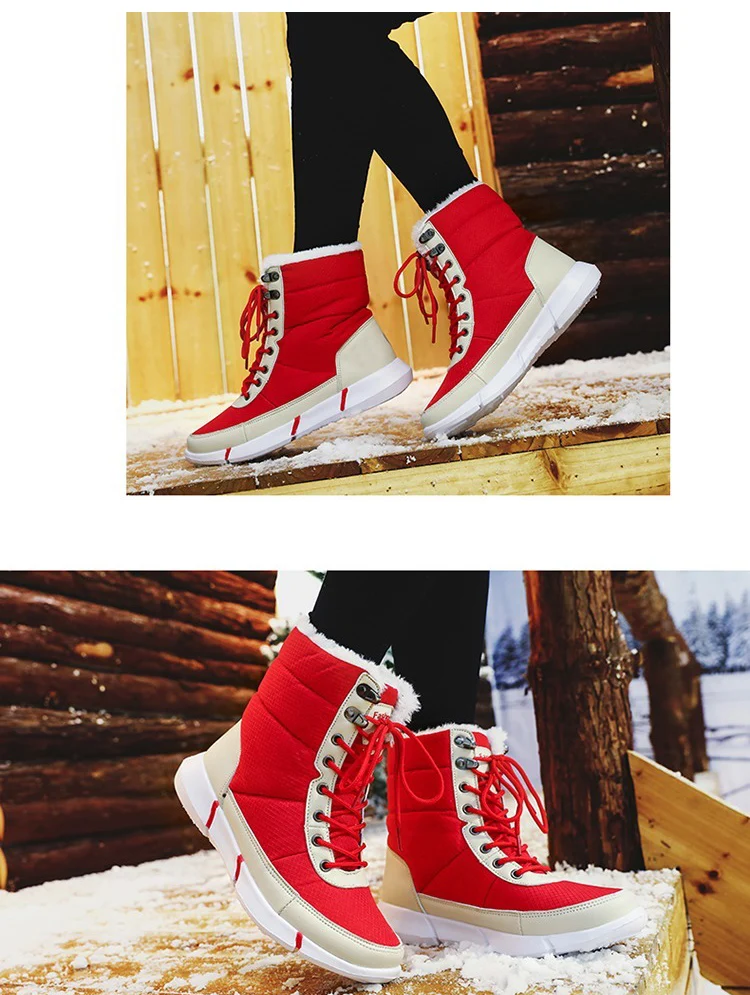 Новинка года; зимняя женская обувь с высоким берцем на меху; водонепроницаемые зимние сапоги; женская обувь из хлопка; botas