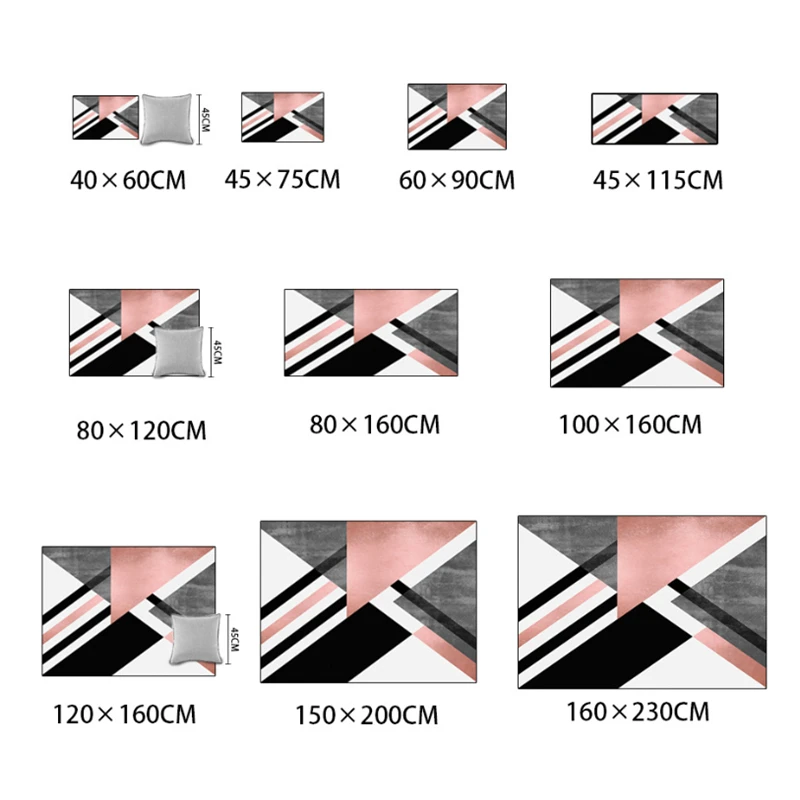 Ковры для гостиной в скандинавском стиле черный геометрический Кристалл бархатистый коврик коврики для гостиной большие ковры для детской комнаты