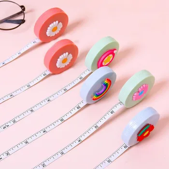 

1 Pcs Cute 150cm Tape Measure Portable Rainbow Flower Star Retractable Rulers Height Ruler Centimeter Inch Roll Tape Stationery