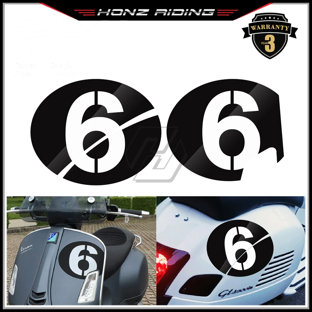 For Piaggio Vespa Series 2 Sei Giorni GTS 300 Motorcycle Decals Number 6