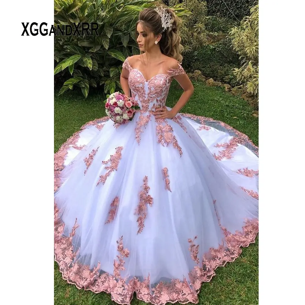 Vestidos de quinceañera blancos con Apliques de encaje Rosa 2020, vestido  de baile de graduación, dulce 15 16, fiesta de cumpleaños, GaLa Formal de  talla grande|Vestidos de quinceañera| - AliExpress