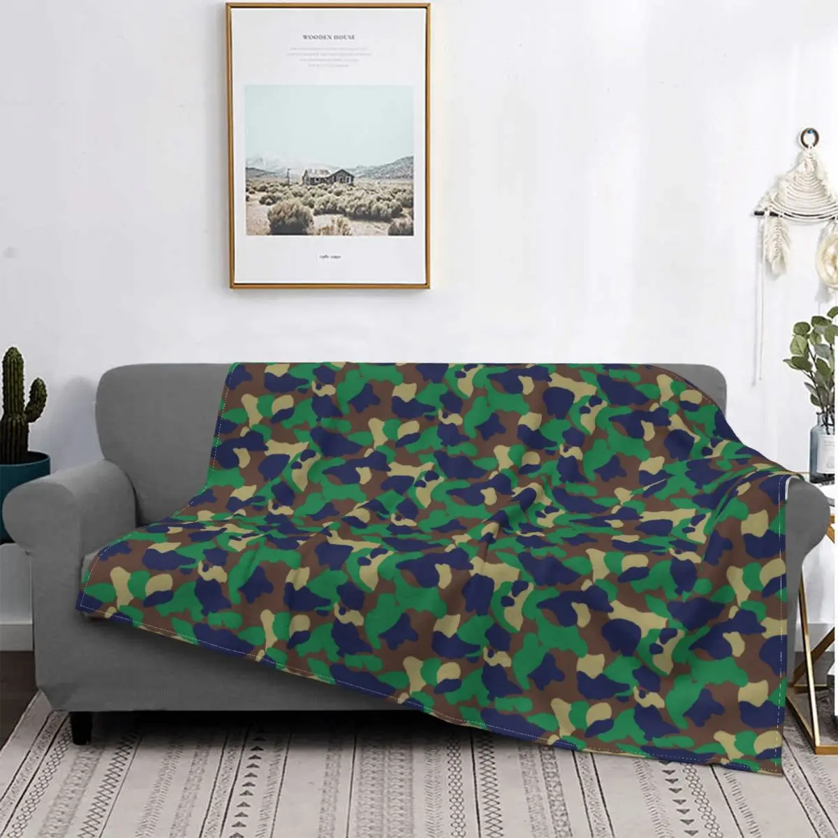 

Camouflage Blankets Fleece Decoration Ultra-Soft Throw Blankets for Bedding Bedroom Plush Thin Quilt