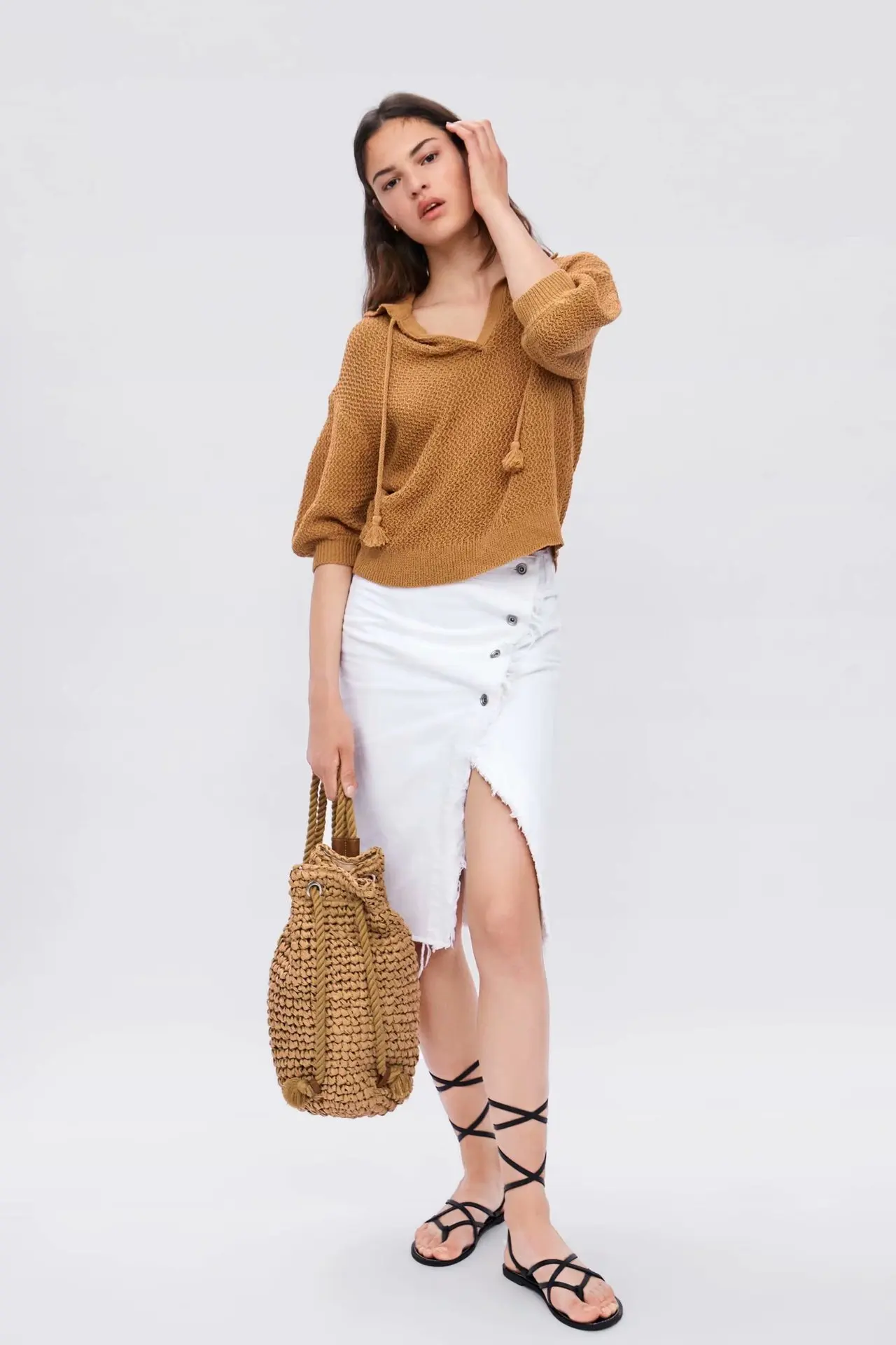 

Spring And Summer Slit Casual Skirt Slim Fit Slimming Flash One-step Skirt Mid-length Overknee Skirt Children Sheath