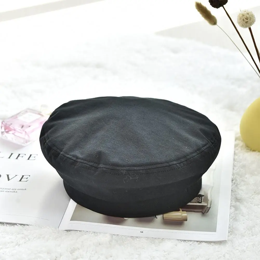 Black Studyset Женская модная шляпа Корейская версия сплошной цвет берет живописца шляпа японский стиль Тыква Шляпа Керлинг корейский берет - Цвет: Black