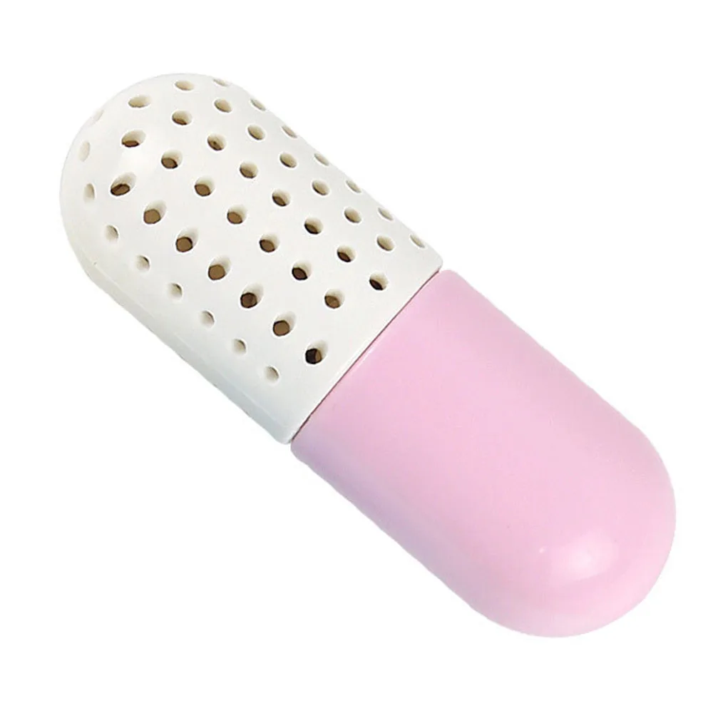 Влагопоглотитель дезодорант для обуви в форме капсулы осушитель ящик обуви кусок дезодорирующие угли осушитель инструмент бытовой - Color: Pink