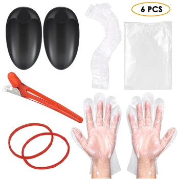 

6pcs/Set Hair Coloring Tool Set Ear Covers Hairpin Disposable Gloves Cape Cap For DIY Salon Hair Treatment Dye Hairdressing Set
