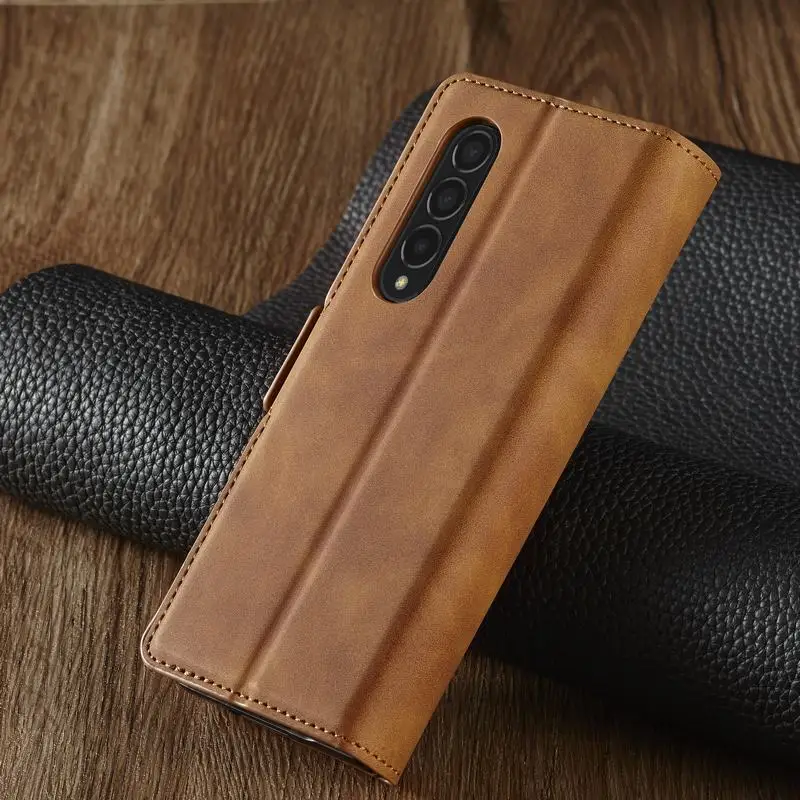 Vintage Leather Wallet Flip Case For Samsung Galaxy Z Fold 3 5G