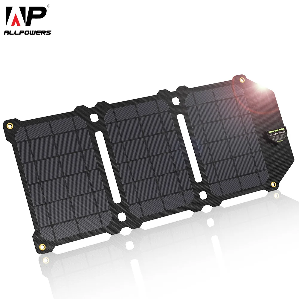 

ALLPOWERS 21W Mobile Phone Charger Dual USB 5V 4A Solar Panel ETFE Solar Charger for Smartphones