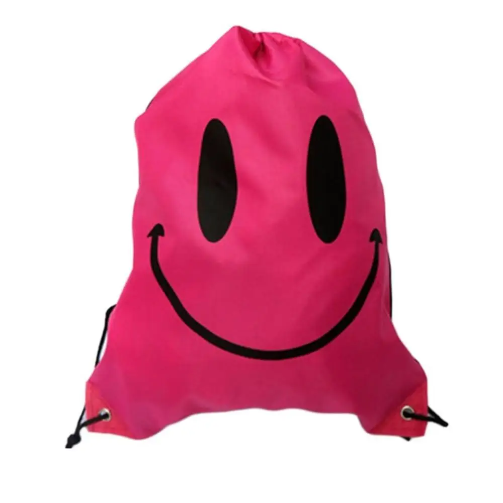 Durable Convenient 41cm x 33cm Swimming bags Drawstring Beach Bag Sport Gym Waterproof Backpack Swim Dance - Цвет: Smile Red