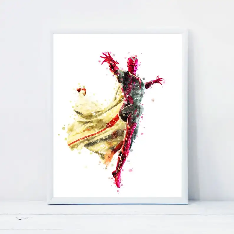 Superhero Vision Watercolor Art Avengers Print Printable Poster Canvas Painting Living Room Bedroom Decoration | Дом и сад