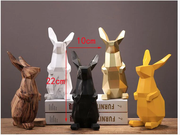 Европейские, полимерные геометрические Lucky Rabbit маленькие украшения, открывающие подарки на новоселье, домашняя мебель, гостиная/офис, Ремесла, Декор