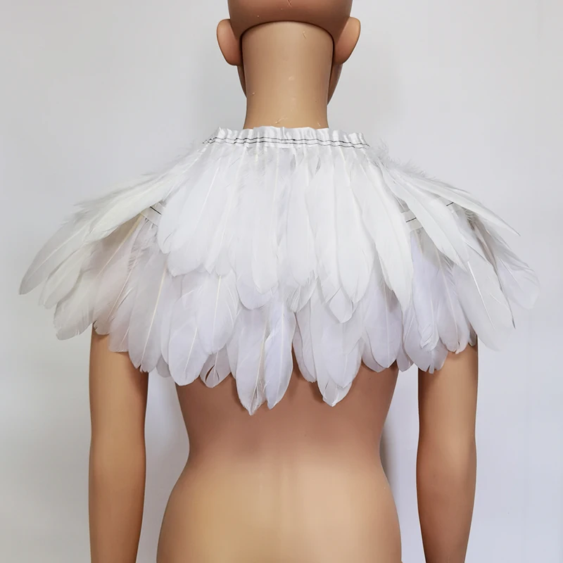 Scialle Piume Punk Vittoriano - Coprispalle Gotico Per Feste E Carnevale