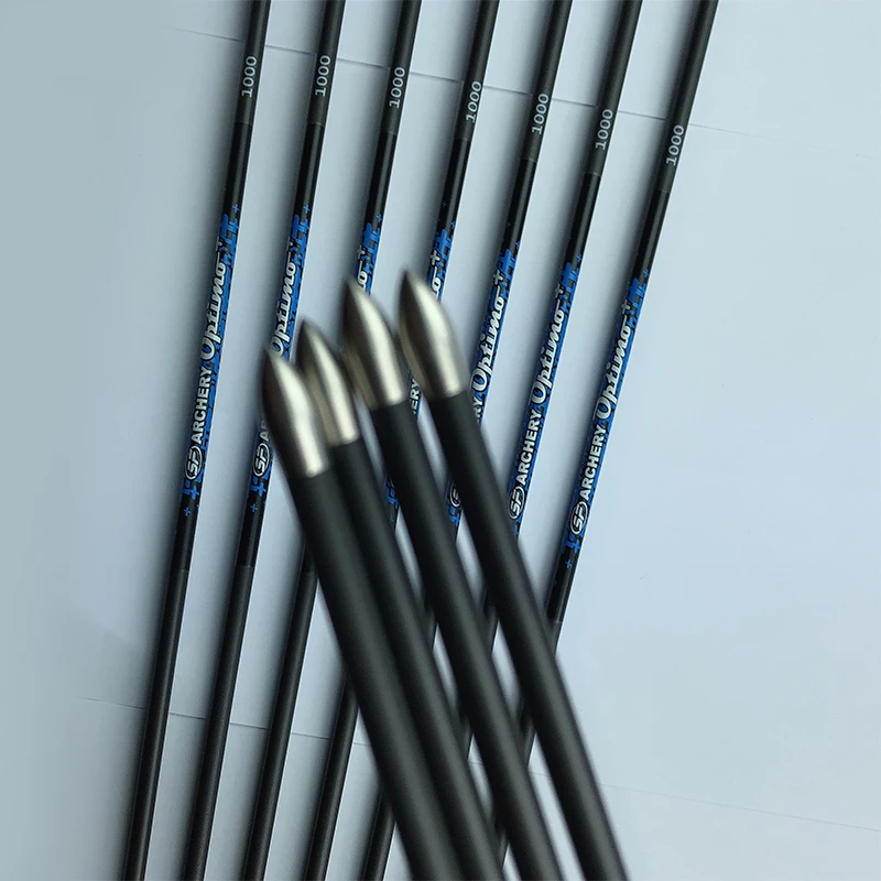 Карбоновые стрелы для стрельбы из лука SP500 1000 ID4.2mm 3 дюймов перо индейки 80gr советы