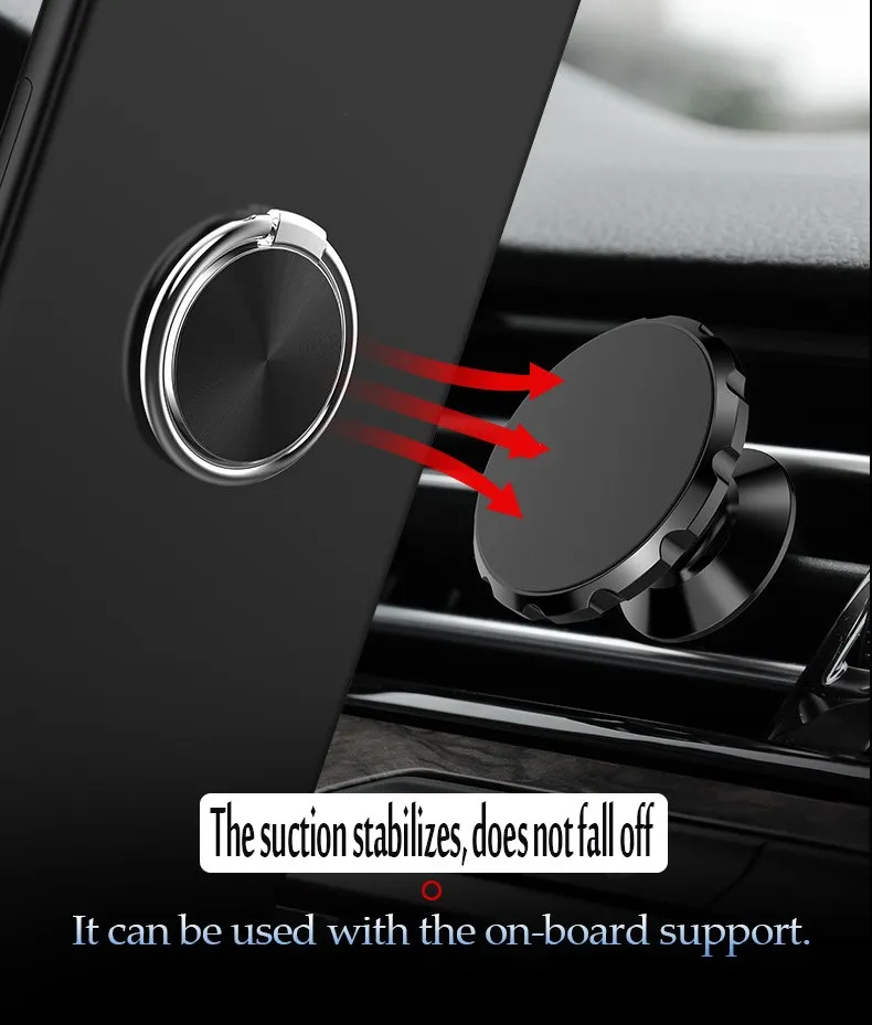 smartphone stand 360 Degree Mobile Popular Magnet Phone Holder For iPhone X 8 7 Metal Finger Phone Stand For Samsung S9 Phone Magnet On Ca car cup phone holder