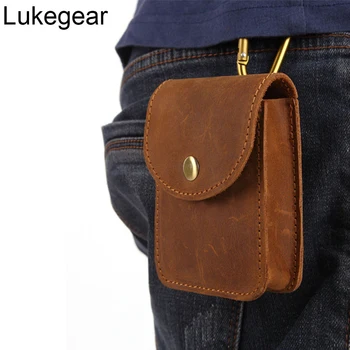 

Lukegear Genuine Leather Waist Bags for Cigarette Handmade Cowhide Packs Retro Design