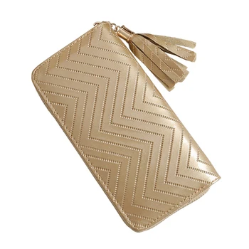 

New Candy-colored Women's Wallet Tassel Plaid Long Zip Single Wallet Student Bag Clutch