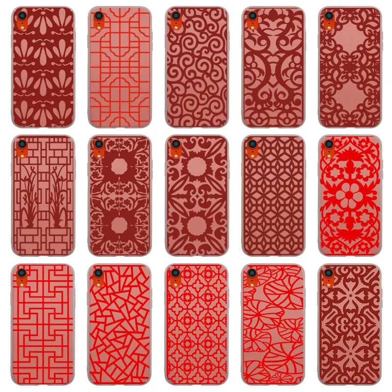 Силиконовый чехол из ТПУ для iPhone 11 Pro Xs Max X Xr красная рамка матовый прозрачный 8 7 6S